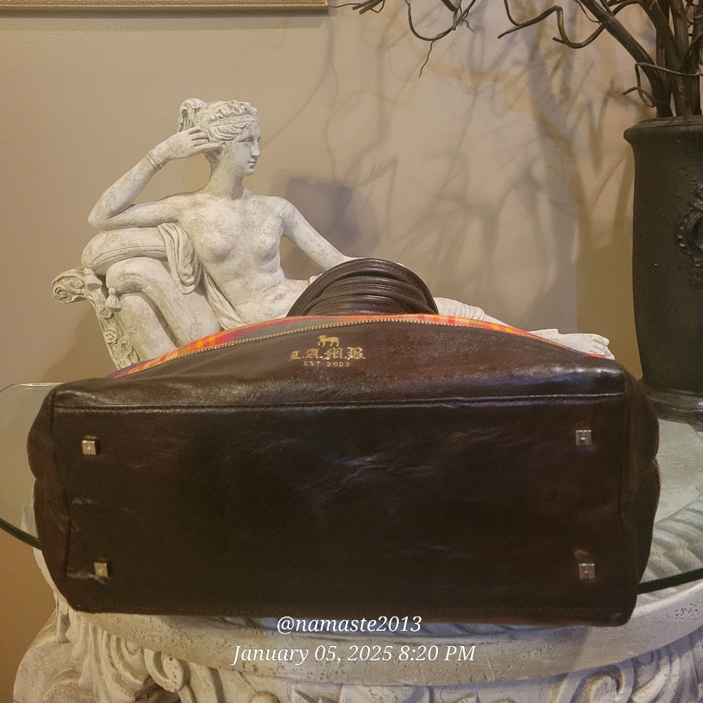 L.A.M.B. Gwen Stefani Plaid Leather  Satchel Shoulder Bag Designer Celebrity  75 - Picture 7 of 15